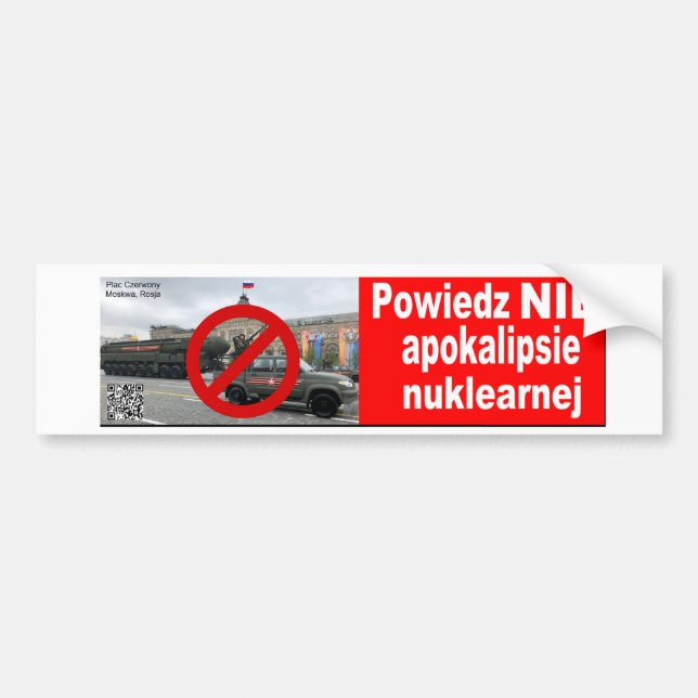 Pegatina Para Coche Powiedz NIE nuklearnej apokalipsie (Frente)