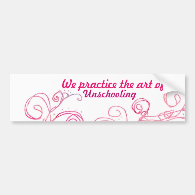 Pegatina Para Coche Practicamos el arte de Unschooling (Frente)