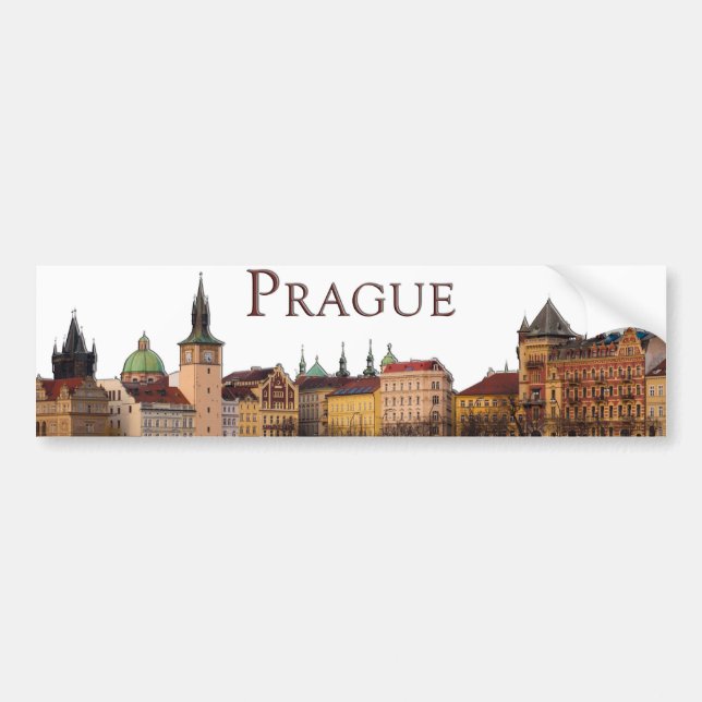 Pegatina Para Coche Praga: Línea aérea del casco antiguo (Frente)