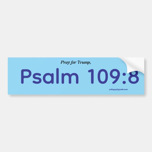 Pegatina Para Coche Pray for Trump, Psalm 109:8 (Frente)