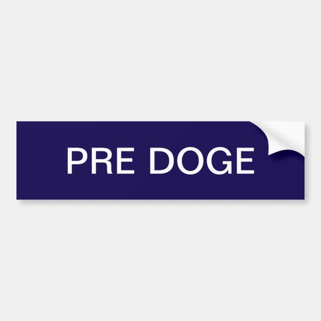 Pegatina Para Coche PRE DOGE (deep blue/white) bumper sticker (Frente)