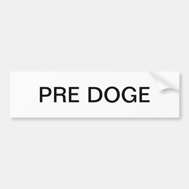 Pegatina Para Coche PRE DOGE (white/black) bumper sticker (Frente)