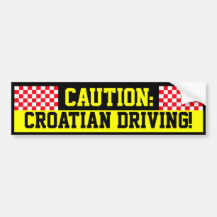 Pegatina Para Coche Precaución: ¡Conducción croata!