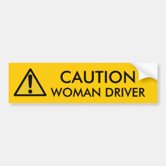 PEGATINA PARA COCHE PRECAUCIÓN: CONDUCTOR DE LA MUJER