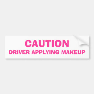 Pegatina Para Coche Precaución, conductor que aplica maquillaje