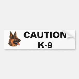 PEGATINA PARA COCHE PRECAUCIÓN K-9