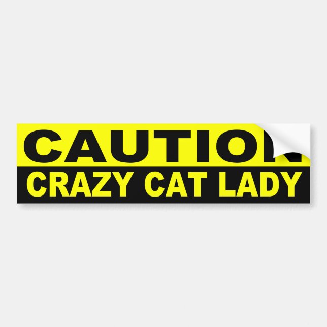 PEGATINA PARA COCHE PRECAUCIÓN, SEÑORA LOCA DEL CAT (Frente)