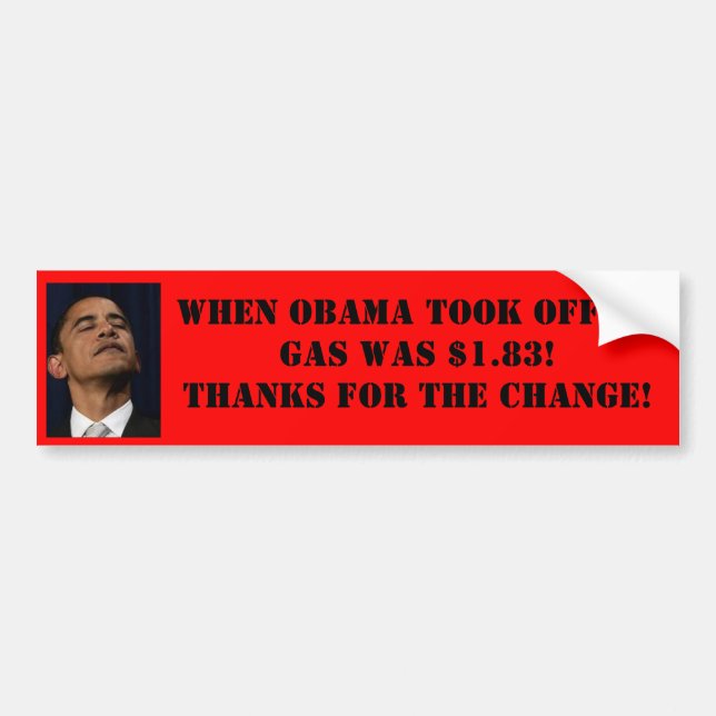 Pegatina Para Coche Precio de la gasolina de Obama Bumpersticker (Frente)