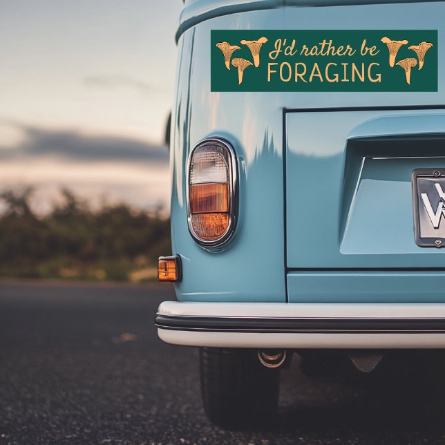 Pegatina Para Coche Preferiría Estar Buscando Hongos Chantelle Mushroo (I'd Rather Be Foraging Chanterelle Mushrooms Fungi Bumper Sticker
)