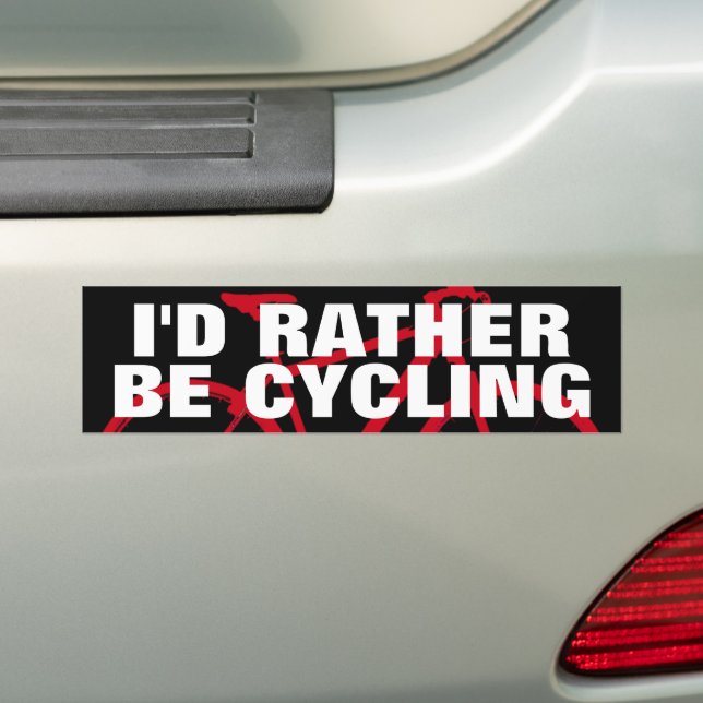 PEGATINA PARA COCHE PREFERIRÍA ESTAR CICLISTA (en coche)