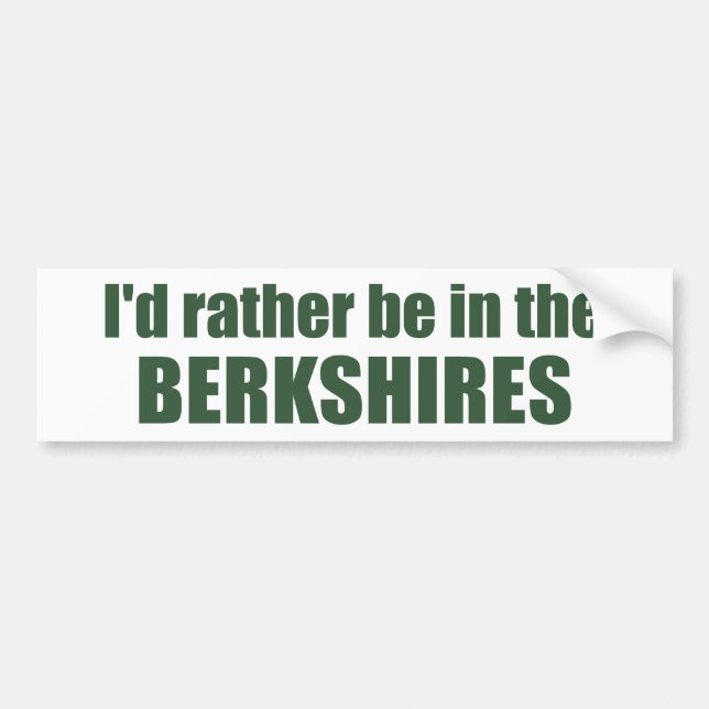 Pegatina Para Coche Preferiría Estar En Los Berkshires (Frente)