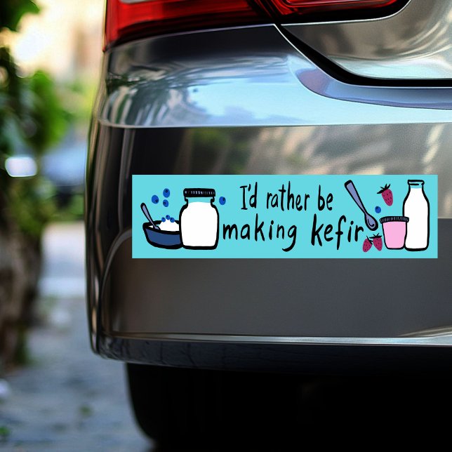Pegatina Para Coche PREFERIRÍA ESTAR HACIENDO LA Fermentación KEFIR Fu (I'D RATHER BE MAKING KEFIR Fun Fermentation Bumper Sticker
)