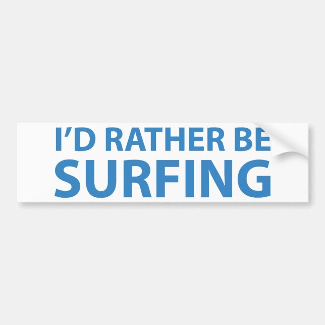 Pegatina Para Coche Preferiría Estar Surfando (Frente)