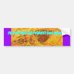 Pegatina Para Coche Prefiero andar en bicicleta de montaña