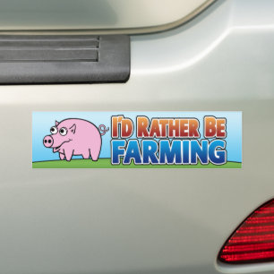 Pegatina Para Coche ¡Prefiero estar cultivando! (granja virtual)
