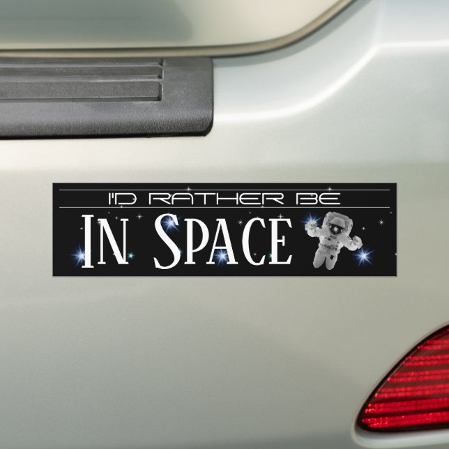 Pegatina Para Coche Prefiero estar en el espacio parachoques (en coche)