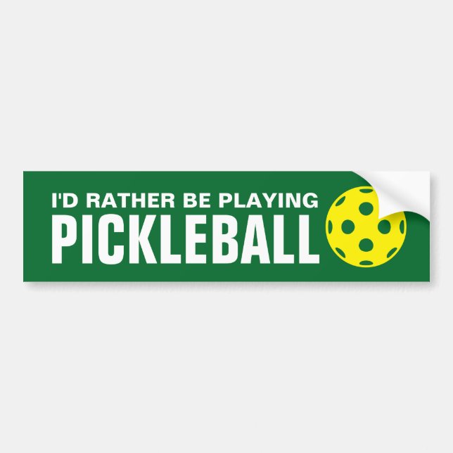 Pegatina Para Coche Prefiero jugar al pickleball divertido (Frente)