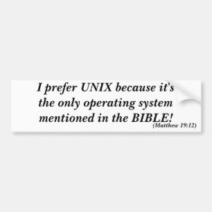 Pegatina Para Coche Prefiero UNIX