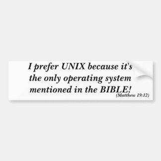 Pegatina Para Coche Prefiero UNIX