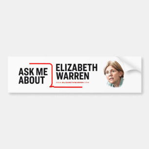 Pegatina Para Coche Pregúntame sobre Elizabeth Warren