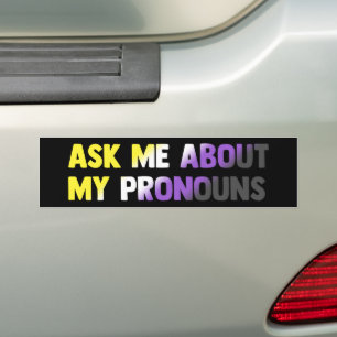 Pegatina Para Coche Pregúntame sobre mis pronósticos no binarios LGBTQ