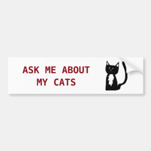 Pegatina Para Coche Pregúnteme acerca de mi gato del smoking de los