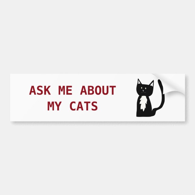Pegatina Para Coche Pregúnteme acerca de mi gato del smoking de los (Frente)