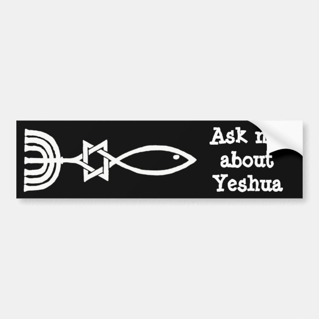 Pegatina Para Coche Pregúnteme acerca de Yeshua (Frente)