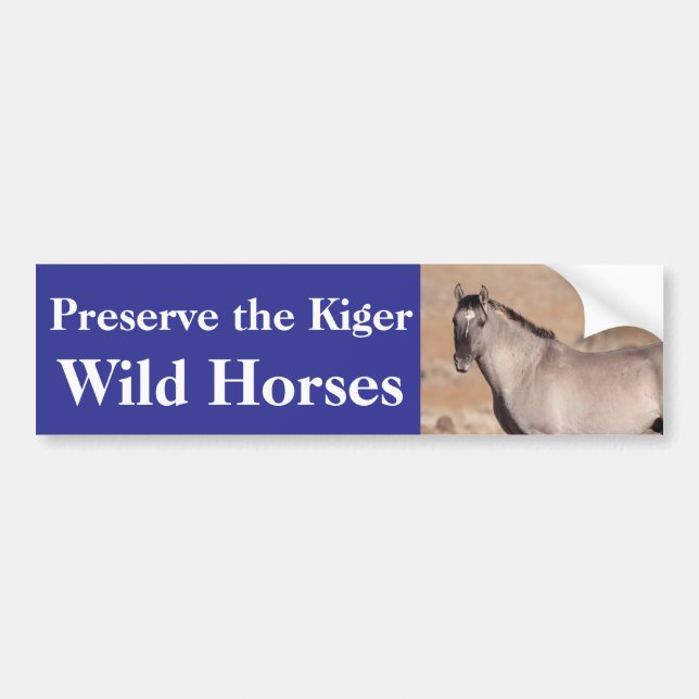 Pegatina Para Coche Preserve the Kiger Wild Horses Bumper Sticker (Frente)