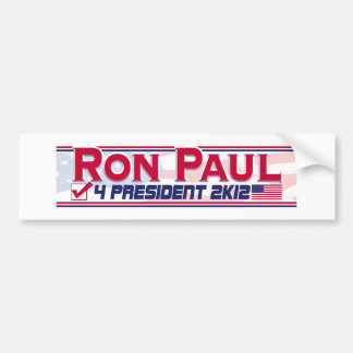 Pegatina Para Coche Presidente 2012 de Ron Paul