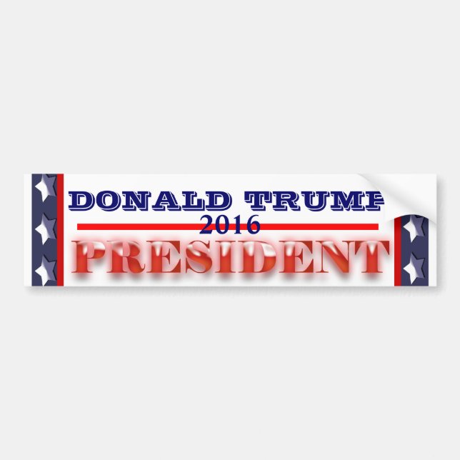 Pegatina Para Coche Presidente 2016 de Donald Trump (Frente)