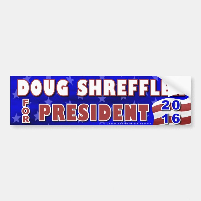 Pegatina Para Coche Presidente de Doug Shreffler elección 2016 (Frente)