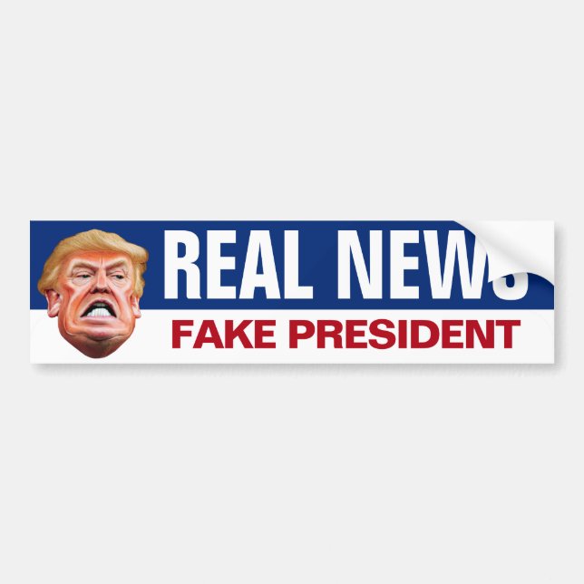 Pegatina Para Coche Presidente falso de noticias reales - anti Trump (Frente)