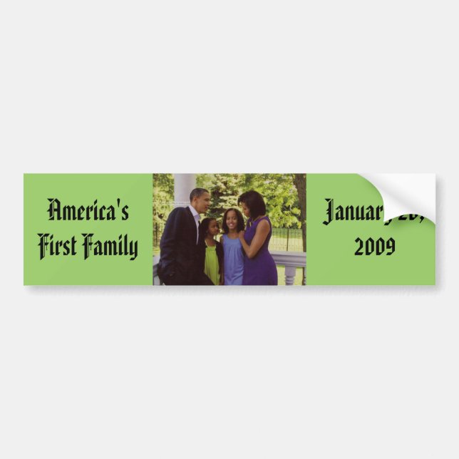 Pegatina Para Coche Presidente Obama First Family (Frente)