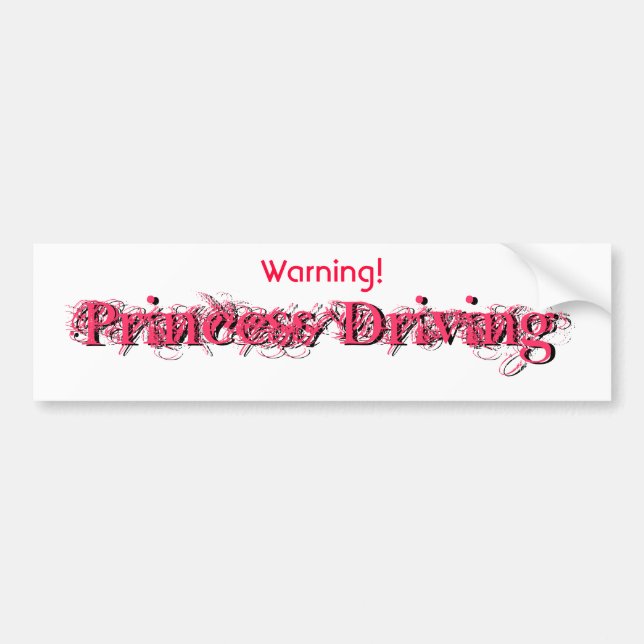 Pegatina Para Coche Princesa amonestadora Driving (Frente)