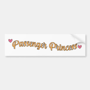 Pegatina Para Coche Princesa pasajera - Diseño de corazón con letra sc