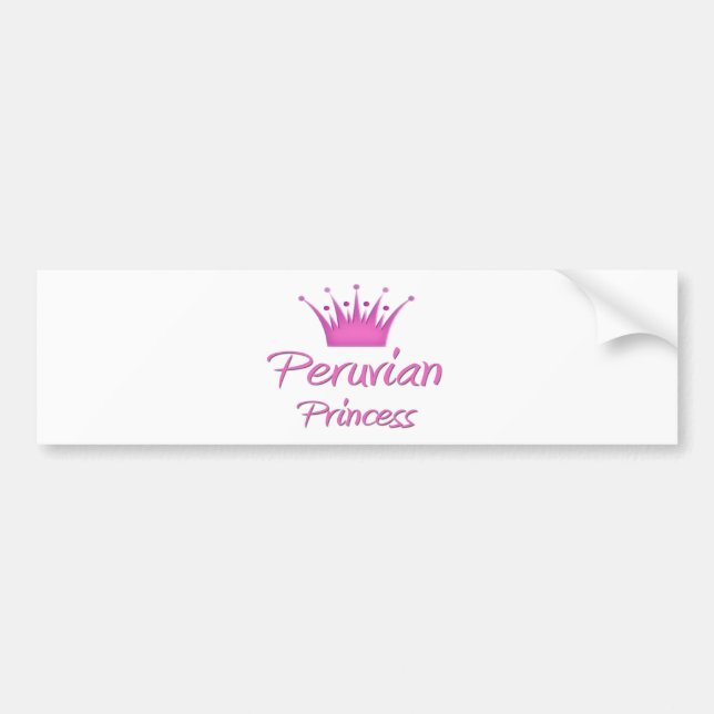 Pegatina Para Coche Princesa peruana (Frente)
