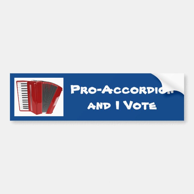 Pegatina Para Coche Pro-acordeón y yo votamos político (Frente)