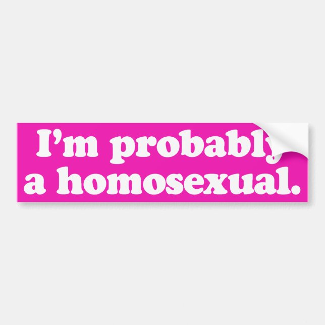 Pegatina Para Coche Probablemente soy homosexual -.png (Frente)
