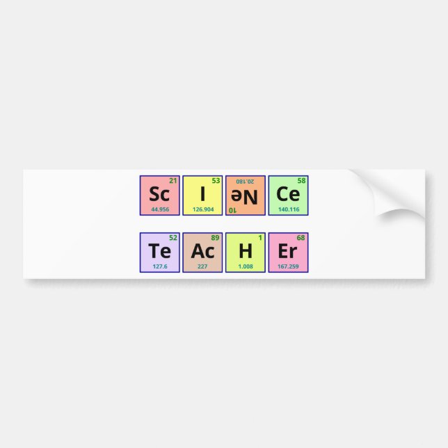 Pegatina Para Coche Profesor de ciencias (Frente)