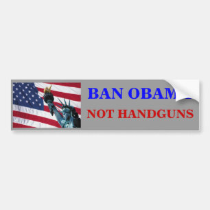 PEGATINA PARA COCHE PROHIBICIÓN OBAMA, NO ARMAS DE MANO