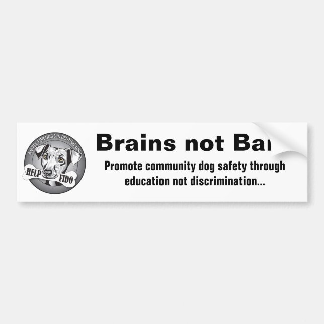 Pegatina Para Coche Prohibiciones de los cerebros no (blancas) (Frente)