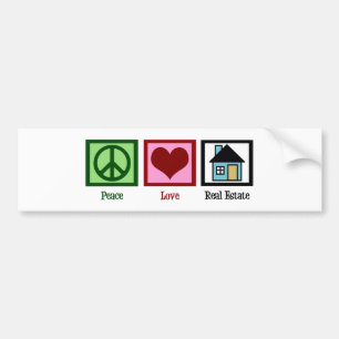 Pegatina Para Coche Propiedades inmobiliarias del amor de la paz