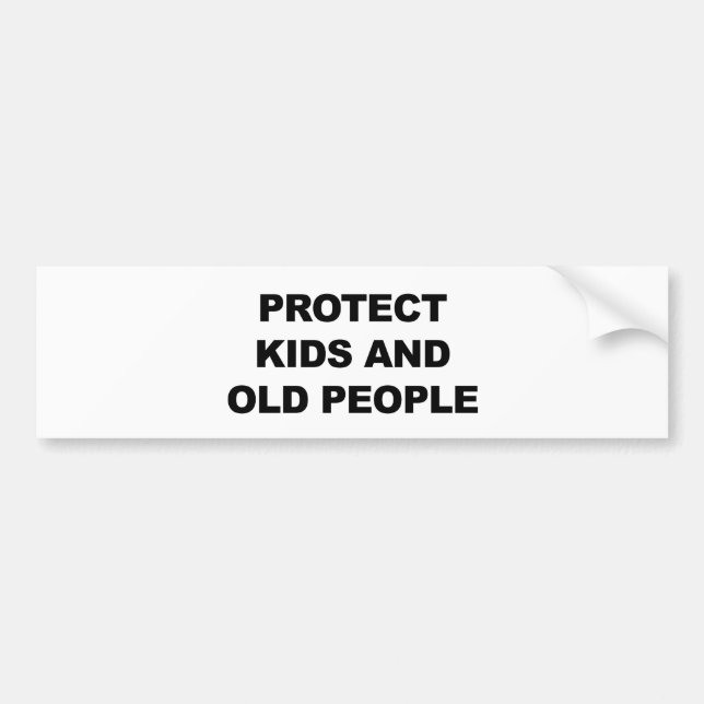 Pegatina Para Coche Proteger a los niños y a los ancianos (Frente)