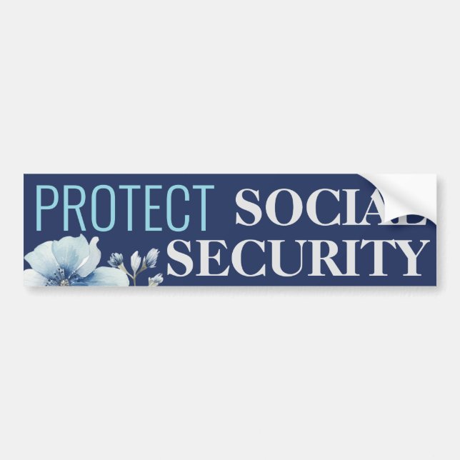 Pegatina Para Coche Proteger la seguridad social contra Trump (Frente)