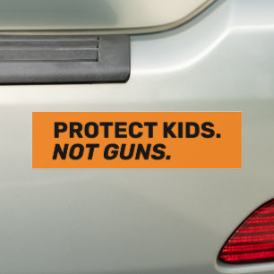 Pegatina Para Coche Proteger niños No armas naranja negrita moderna