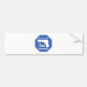 Pegatina Para Coche Protegido por la segunda enmienda .png (azul)