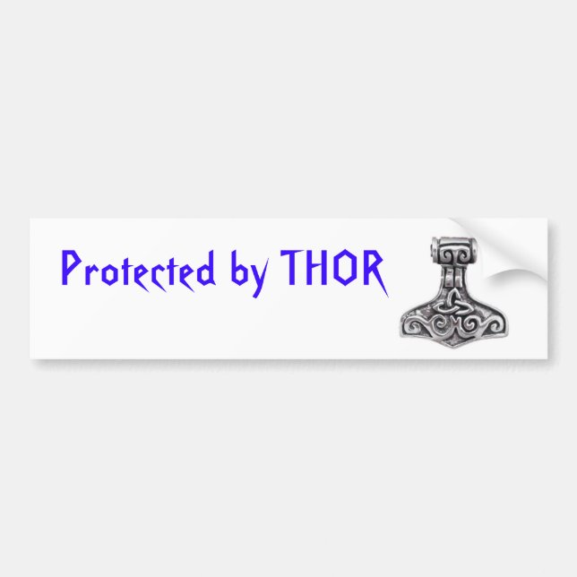 Pegatina Para Coche Protegido por Thor (Frente)