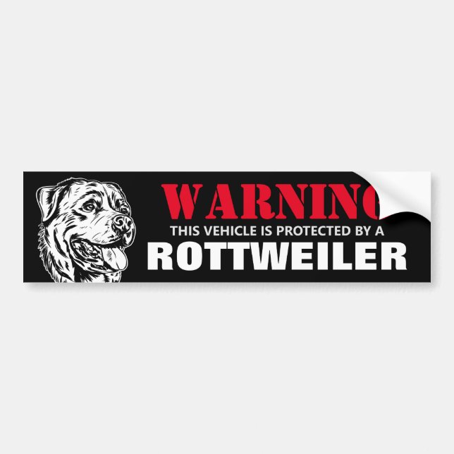 Pegatina Para Coche Protegido por un Rottweiler (Frente)