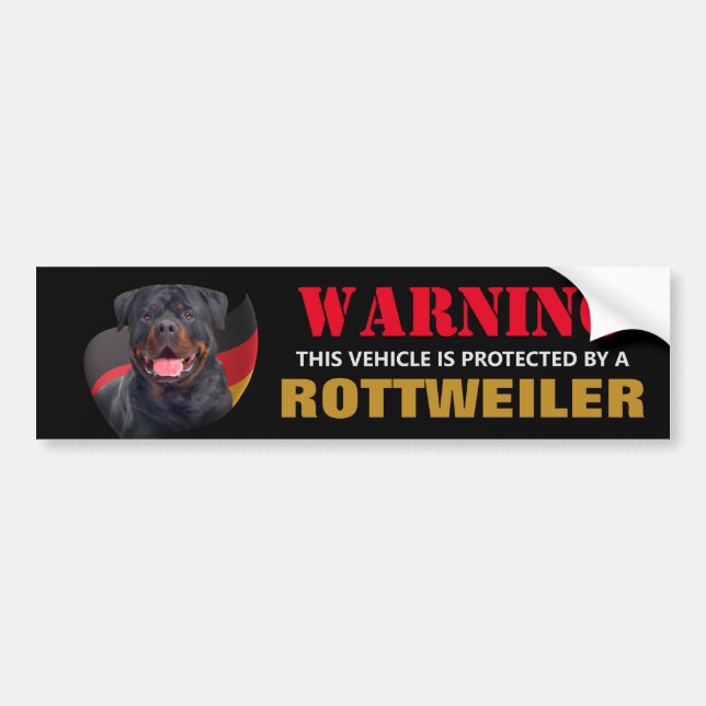 Pegatina Para Coche Protegido por un Rottweiler (Frente)